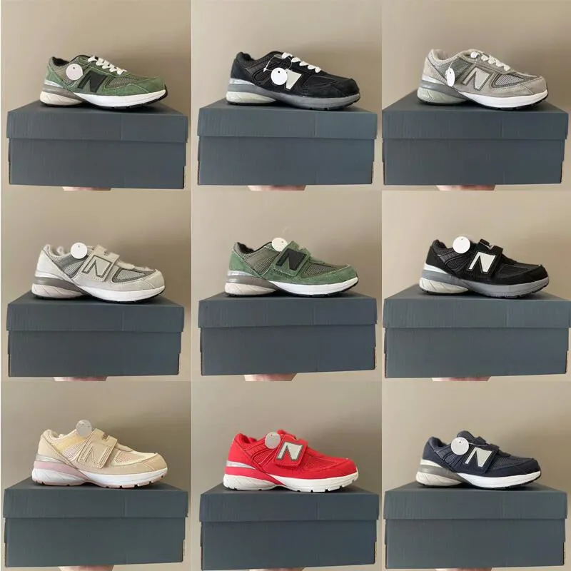 N990 Bebek Büyük Oğlan Kız Sneakers Castlerock Çocuk Ayakkabıları Justin Saunders Olive Navy PS Okul Öncesi Gençlik Tasarımcısı Çocuk Runner İlkokul Eğitmenleri örgü süet