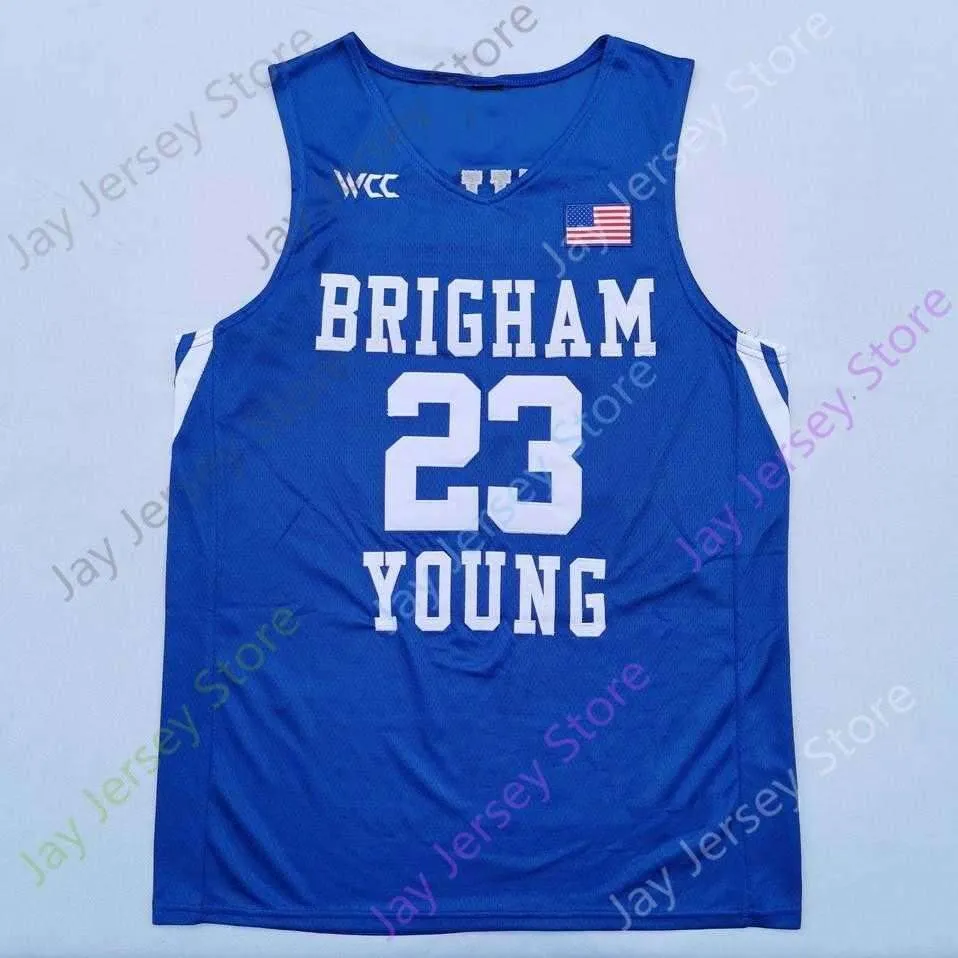 2020 New NCAA BYU Cougars Stats Jerseys 23 Childs Basketball Jersey College Blue Size Men Youth Adult All Stitched