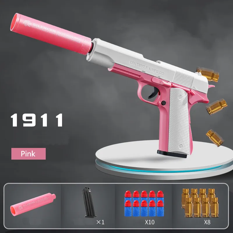 Wyrzucanie pistoletu pistoletu hurtowa zabawka M1911 eva soft bullet pistolety dla chłopców symulacja gier na świeżym powietrzu model 1097