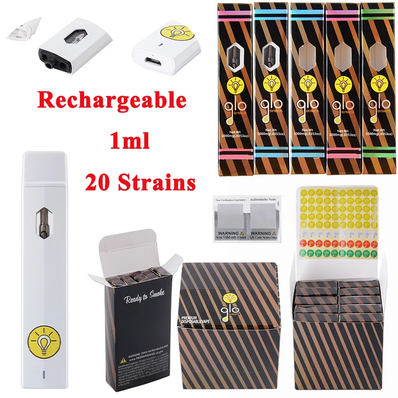 1 Gram Rechargeable GLO Disposable Vape Pens Empty Carts Thick Oil E