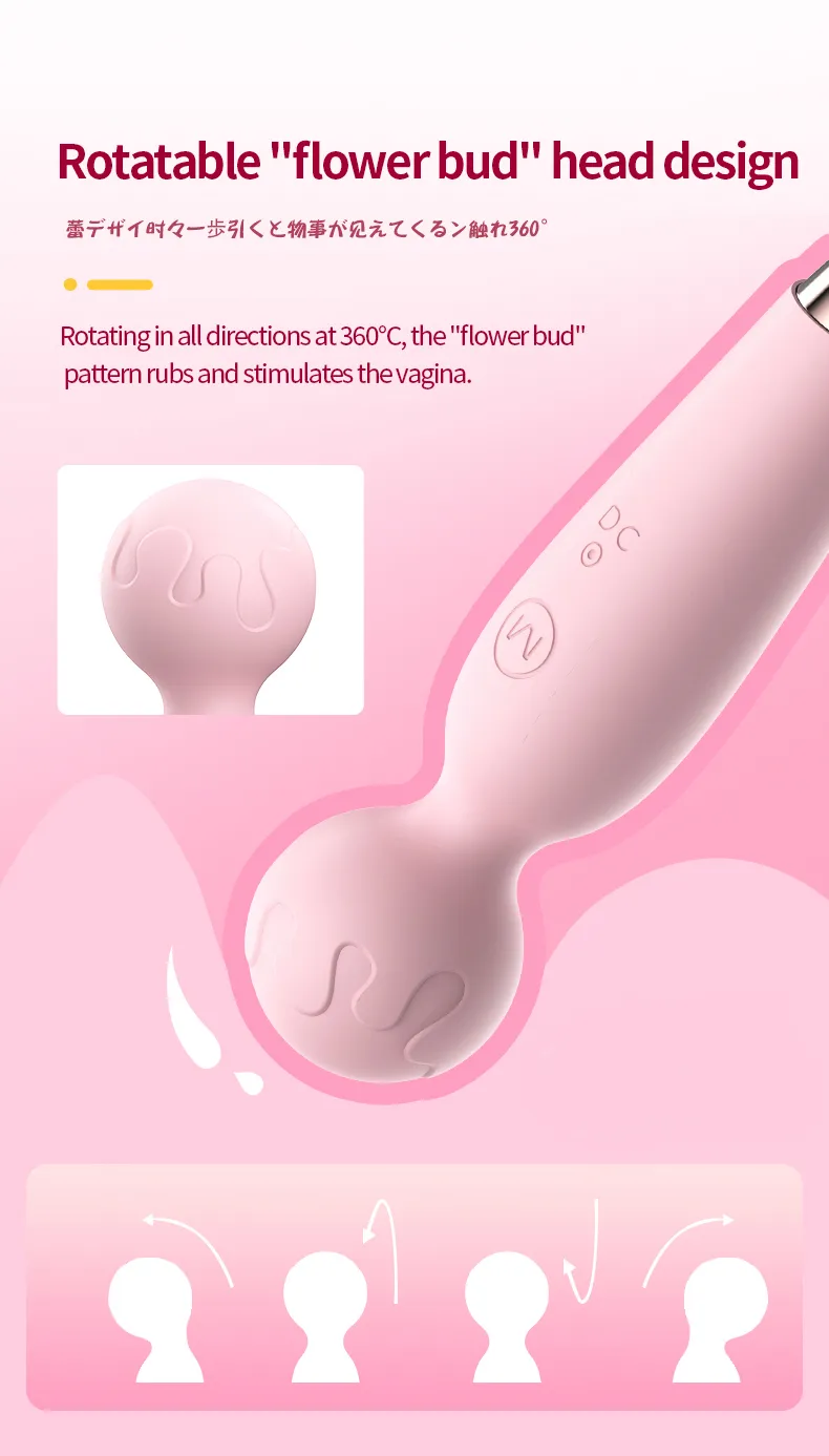 Vibratori Potente vibratore per donne Giocattoli sessuali Massaggio con bacchetta magica a 10 velocità Massaggio USB punto G con bastone AV_voghion.com