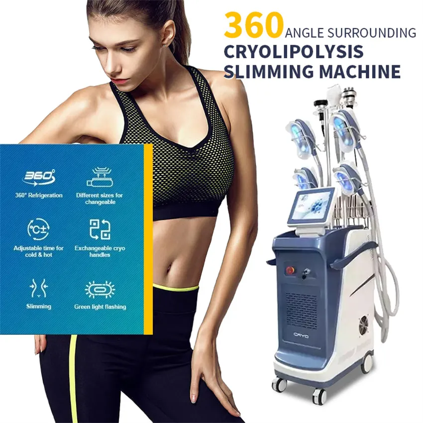 40k Cavitation Vacuum 360 Cryo RF 5 poignées Machine Laser Lipo Pads pour amincir le corps et le lifting du visage