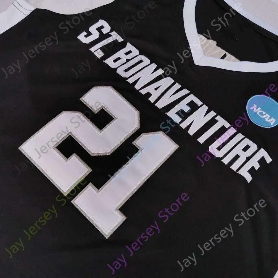 2020 New NCAA College St. Bonaventure Bona Bonnies Jerseys 21 Osun Osunniyi Basketball Jersey Black All Stitched