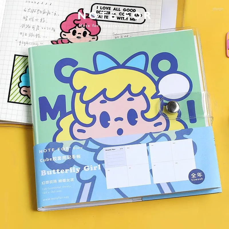 Yaratıcı renkli çizgi film çocukları defter memopad plastik kapak fantezi çiftliği serisi sevimli planlayıcı günlük notepad Kawaii