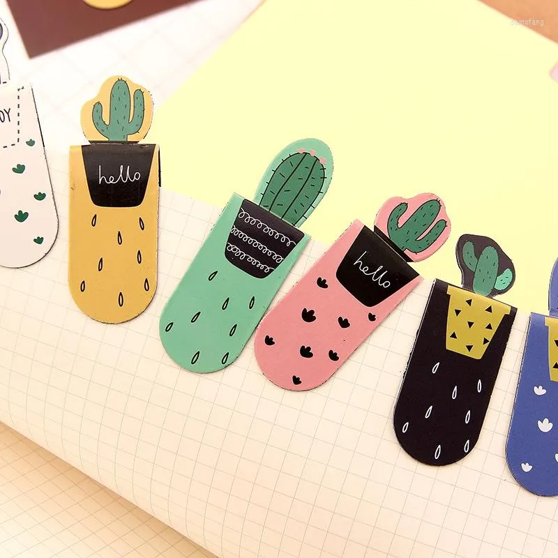 PCS/Set Creative Cactus Magnetic Bookmark Student Stationery Books Marker of Page Escolar Papelaria