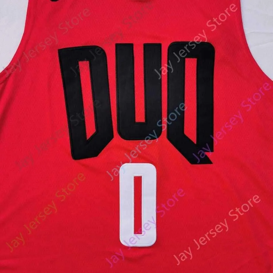 2020 New NCAA College DUQ Duquesne Dukes Jerseys 0 Tavian Dunn-Martin Basketball Jersey Red Size Youth Adult All Stitched