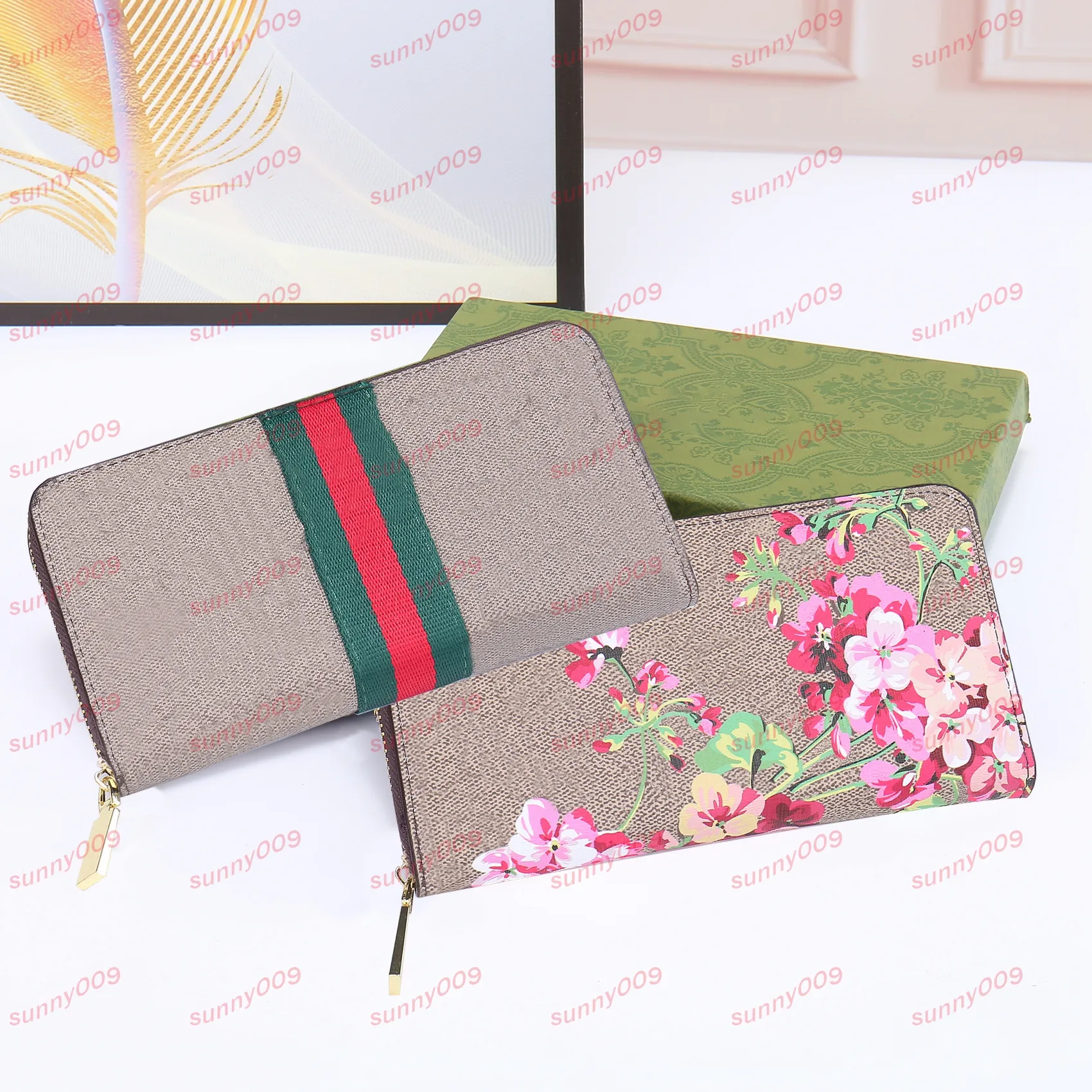 Lüks tasarımcı cüzdan moda para çantası cüzdanları uzun kadın çantalar çok katmanlı kart tutucu pasaport tutucu baskılı dekorasyon227a