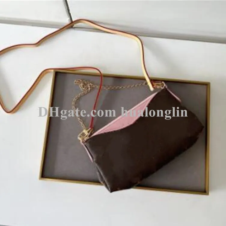 Sconto vendite Designer Borsa da donna Borsa a mano borsa pochette tracolla tracolla qualità data codice fiore con catena porta cellulare