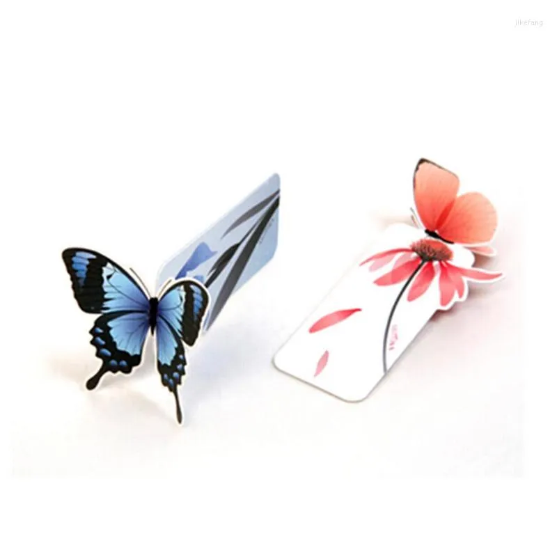 Blumendruck-Lesezeichen, Briefpapier, Mini-Papier, 3D-Stereo-Schmetterlings-Lesezeichen für Mädchen, Frauen, Geschenke, Bücher, Markierungen, zufällige Farbe