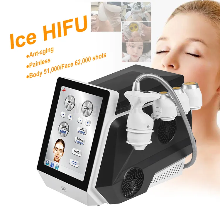 Protable Cryo 3D HIFU équipement de beauté multifonctionnel refroidissement par ultrasons élimination des rides rajeunissement de la peau corps à dissolution des graisses amincissant la machine de levage du visage