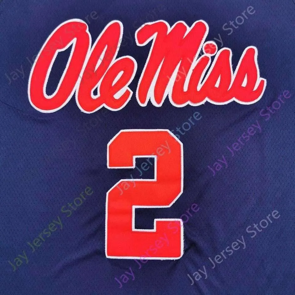 2020 New NCAA Ole Miss Rebels Jerseys 2 McKINNEY College Basketball Jersey Navy Size Youth Adult All Stitched