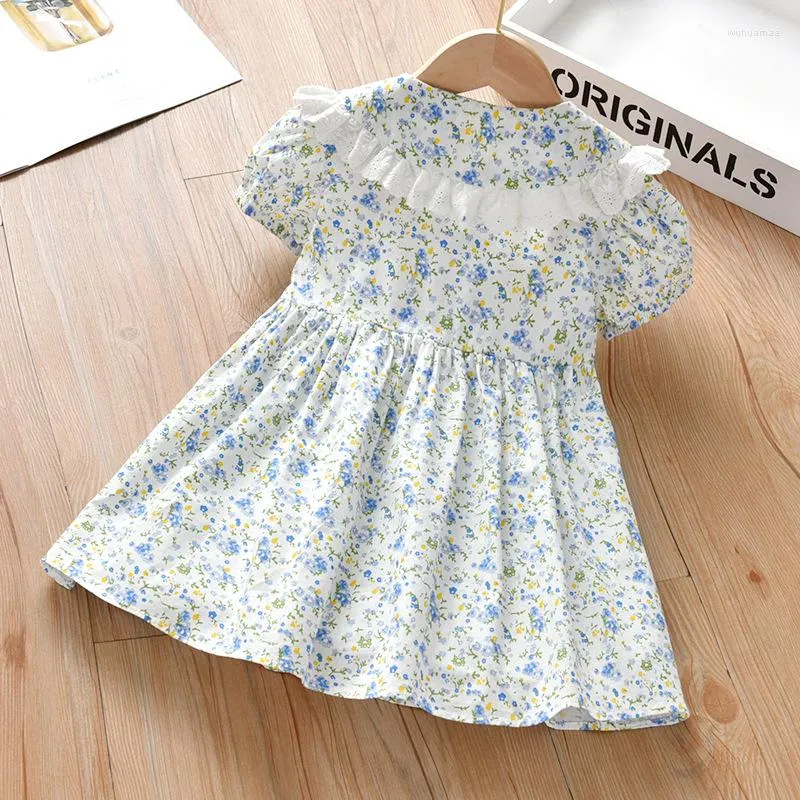 Girl Dresses PopReal Girls Dress Summer Children s Small Fresh Floral Lace O neck Short Sleeve Baby Clothes