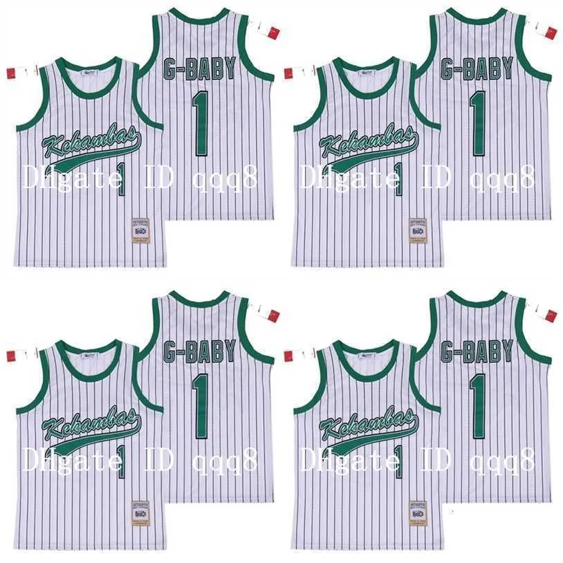 GLAトップクオリティ1映画ハードボール＃1 Jarius G-Baby Evans White Dewayne Warren Stitched Kekambas Film Basketball Jerseys