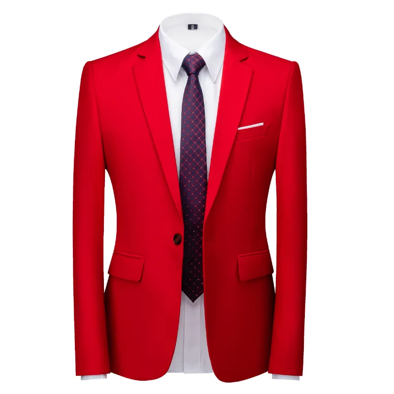 16 renkler ince fit iş ofisi blazer moda katı bir düğme gündelik resmi damat düğün smokin takım elbise ceket 6xl-m