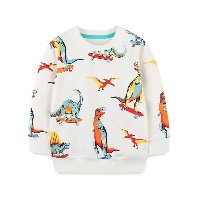 Pullover Jumping Meters Arrival Autumn Winter Children's Sweatshirts With Dinosaurs Print Cotton Boys Girls Sport Shirts Costume 220924