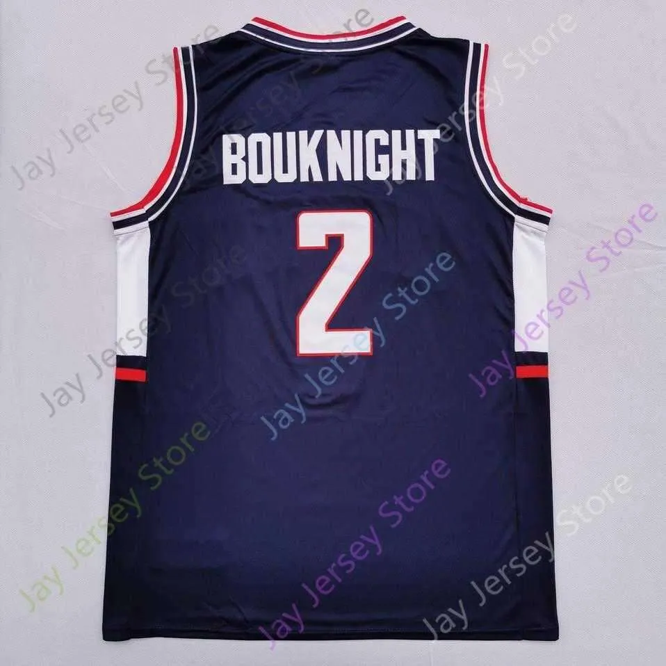 2020 New NCAA Connecticut UConn Huskies Jerseys 2 James Bouknight College Basketball Jersey Navy Size Youth Adult