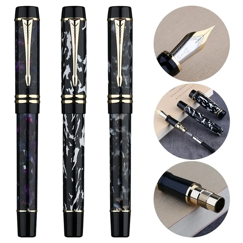 Fountain Pens Majohn M600T Reçine Kaplumbağa Kabuğu Çeşme Kalem Eff Nib 038mm05mm Dönüştürücü ile Güzel Yazma Ofis Hediyesi Mürekkep Kalemi 220923