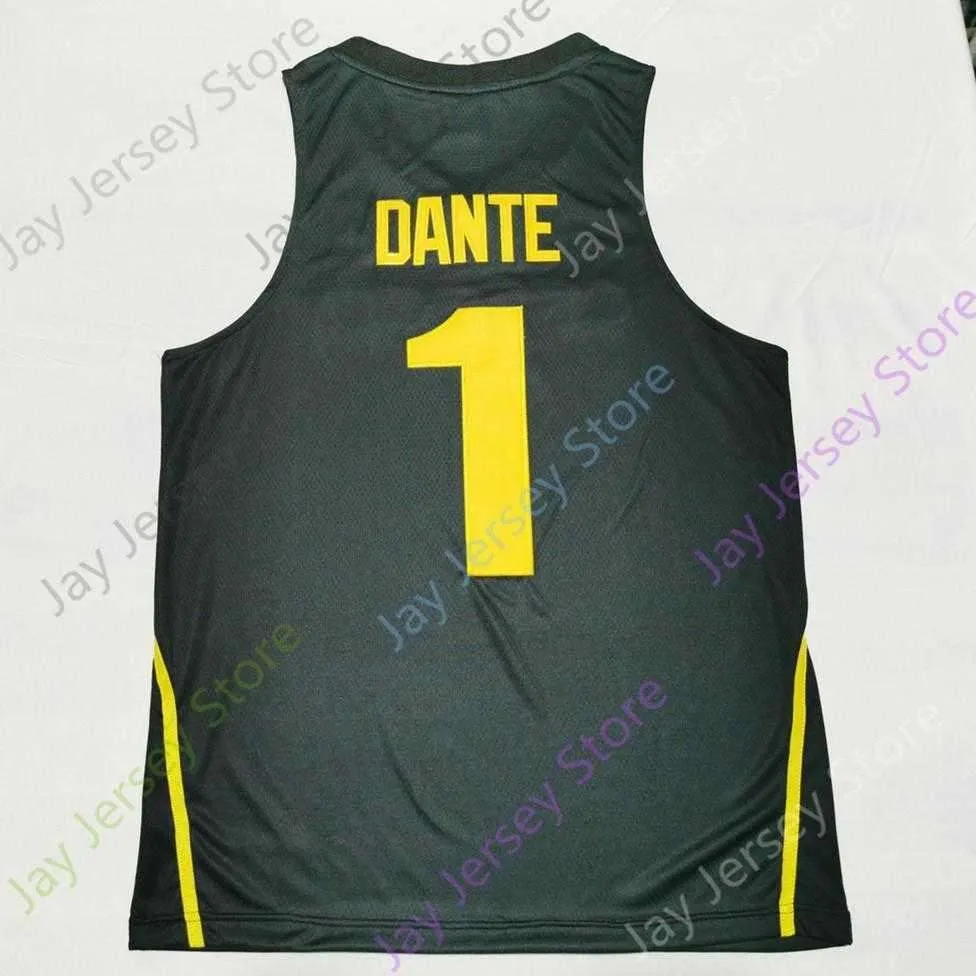 2020 New NCAA College Oregon Ducks Jerseys 1 Dante Basketball Jersey Green Black Size Youth Adult All Stitched