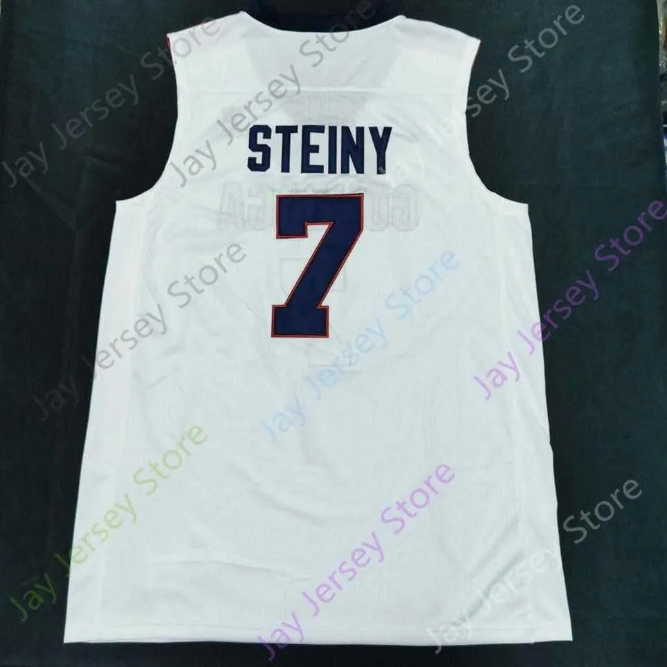 2021 Final Four New NCAA Gonzaga Bulldogs Jerseys 7 Steiny Basketball Jersey College White Size Youth Adult All Stitched