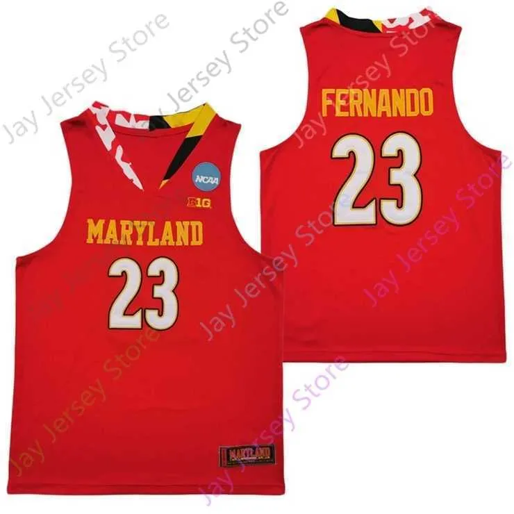 Mitch 2020 New NCAA Maryland Terrapins Stats Maglie 23 Maglia da basket Fernando College Taglia Giovani Adulti Tutti cuciti