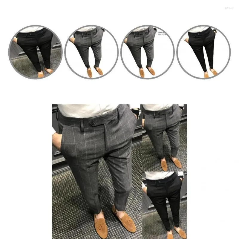 Ternos masculinos Men teram calças anti-rugas e retos formais para reuniões