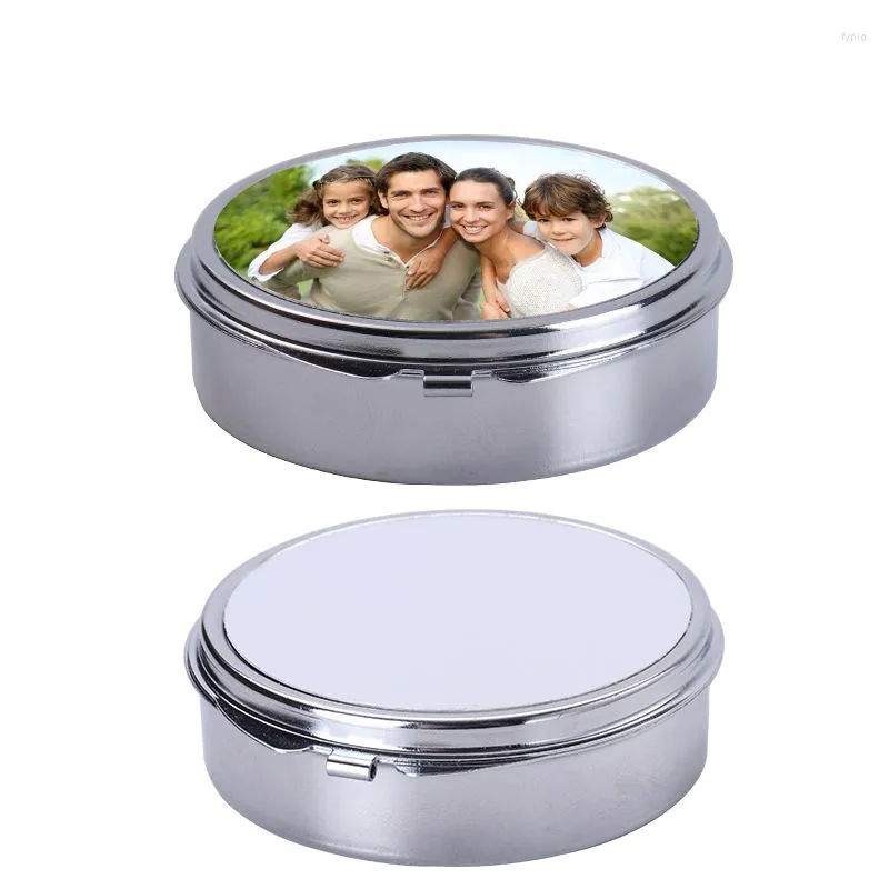 Party Favor DIY Sublimation Round Stainless Steel Trinket With 3 Compartments Portable Container For Travel Outdoor