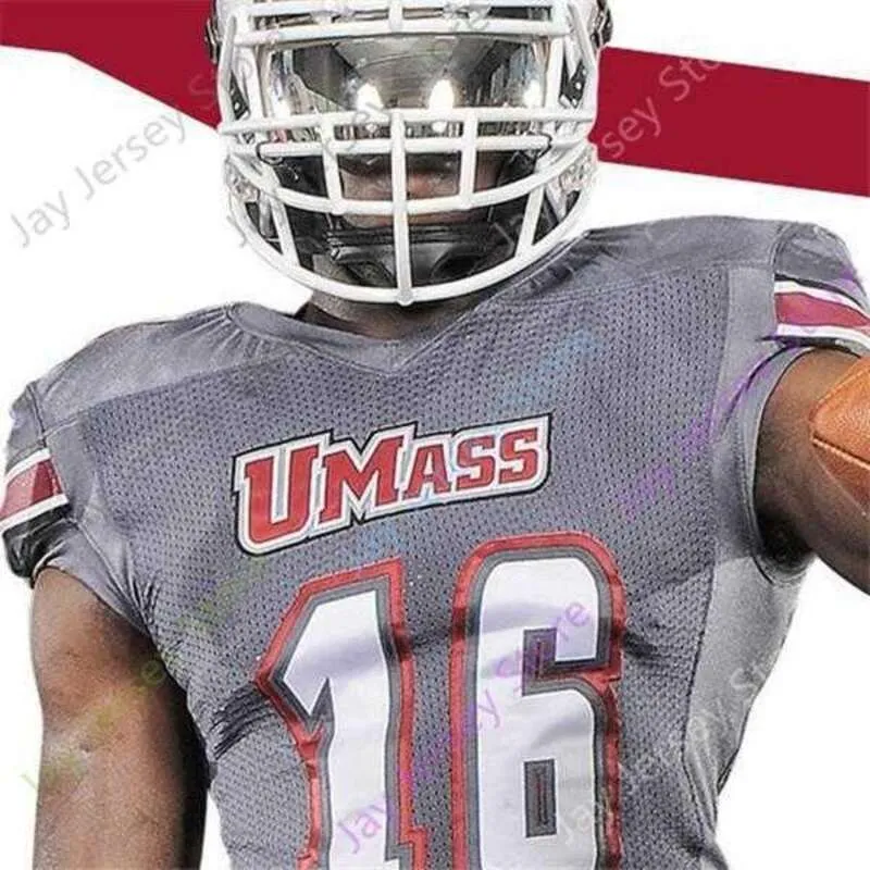 UMass Massachusetts Football Jersey NCAA College Randall West Andrew Brito Victor Cruz Bilal Ally Zak Simon Sadiq Palmer Roberson Isabella