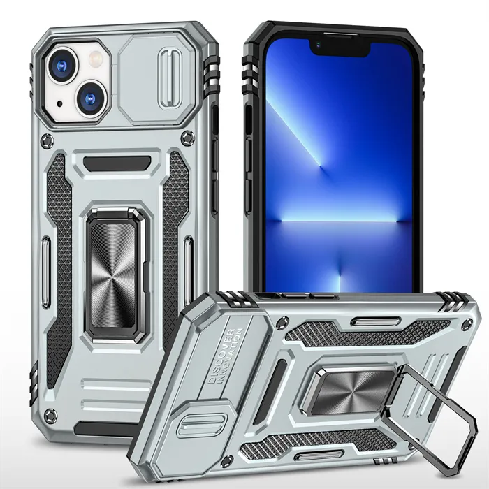 الحالات الهاتفية تغطية صلبة حامل رنين iPhone 14 14pro 14plus 14promax 14ultra Kickstand Case Lens
