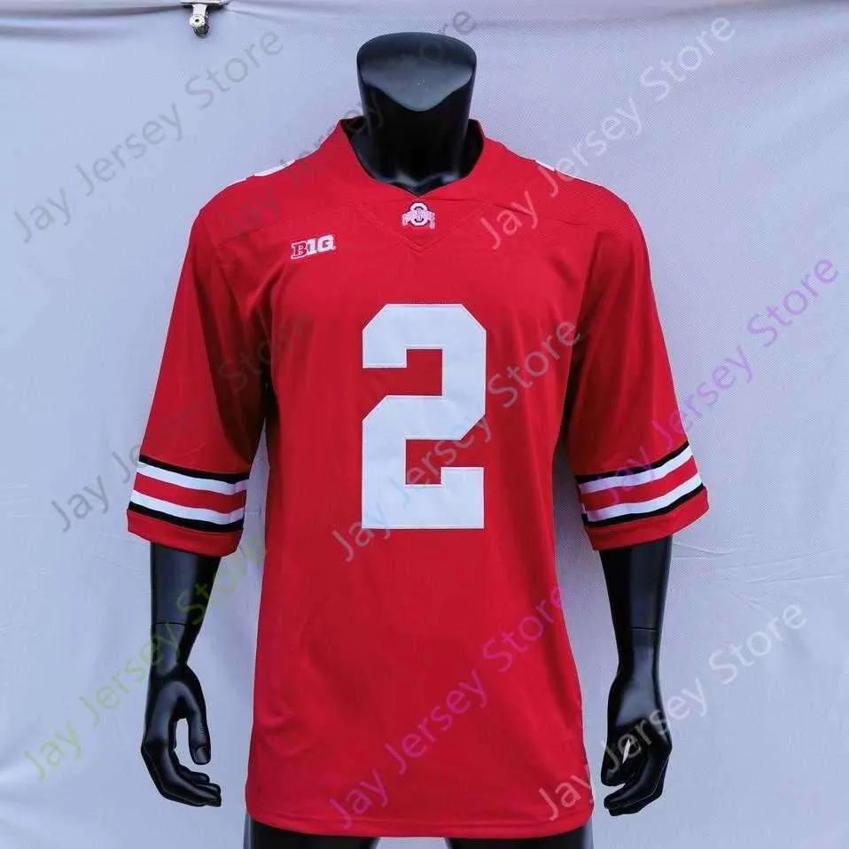 2020 New NCAA Ohio State Buckeyes Jerseys 2 Chris Olave College Football Jersey Red Size Youth Adult All Stitched