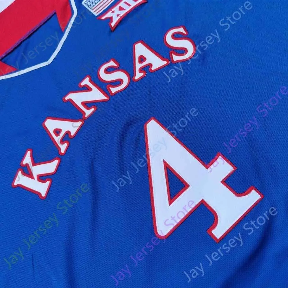 2020 New NCAA Kansas Jayhawks Jerseys 4 Graham College Basketball Jersey Blue Size Youth Adult All Stitched