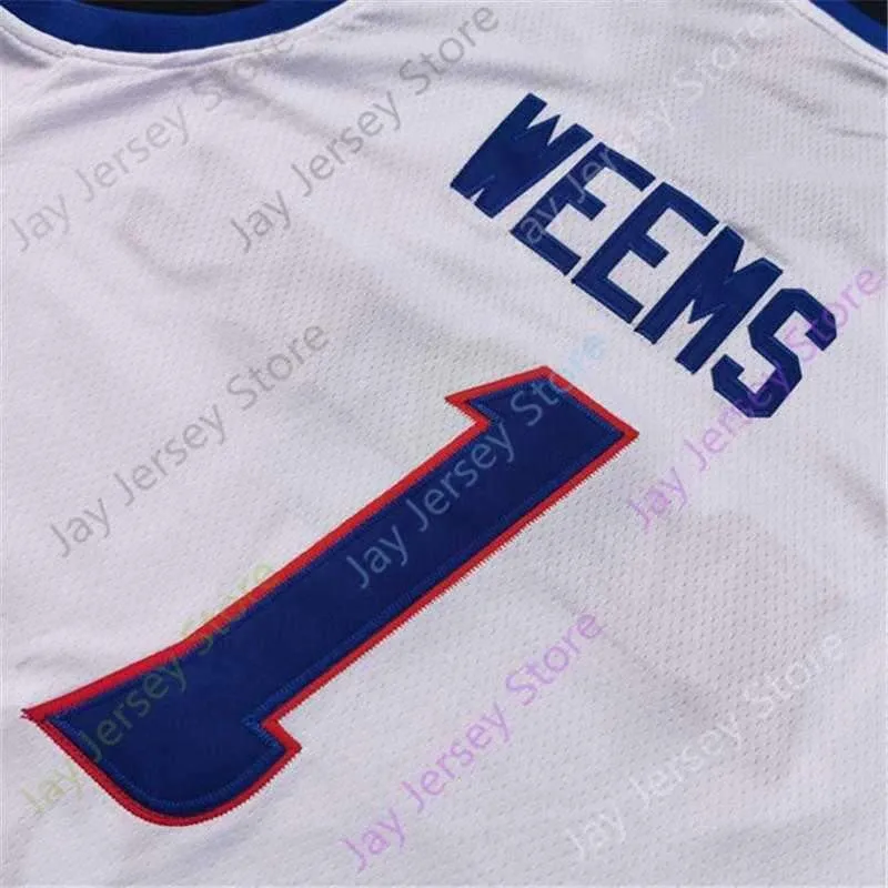 2020 New NCAA College DePaul Blue Demons Jerseys 1 Romeo Weems Basketball Jersey White All Stitched Size Men Youth Adult