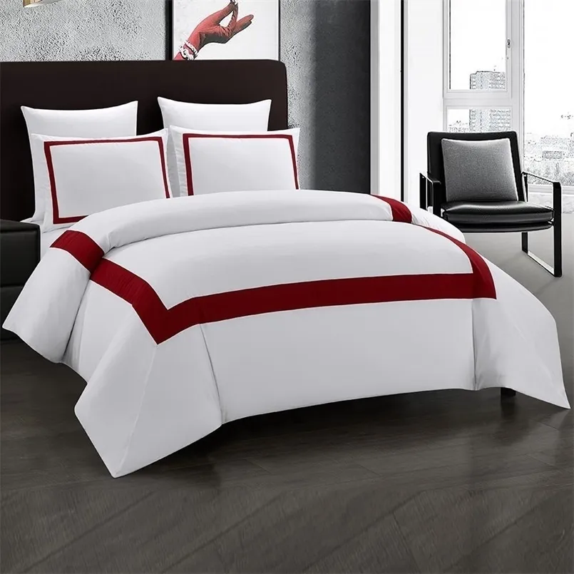 Set di biancheria da letto 45 Set di biancheria da letto Letto matrimoniale rosso Set di biancheria da letto trapuntato con cuciture di lusso Set di biancheria da letto geometrica BE47001 220924