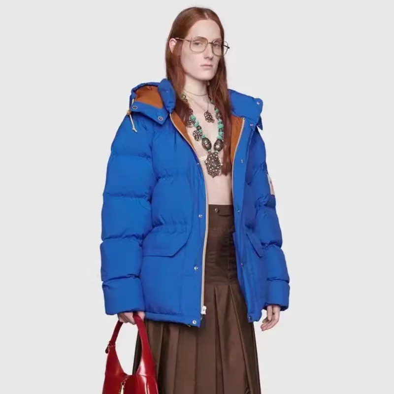 puffer designer down jacka vinter herr kvinna man puffer jackor vanlig huva blå vit parka jacke coat vinterjacke kvinnor ytterkläder kausal hip hop streetwear