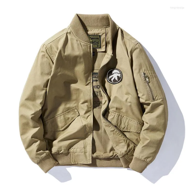 Jackets para hombres McIkkny Spring Autumn Cargo Multi Pockets Solid Color Sala Soutwear Caats para algod￳n masculino M-4XL