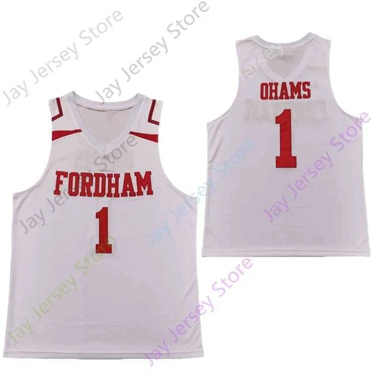 MITCH 2020 NEW NCAA COLLEGE FORDHAM JERSEYS 1 CHUBA OHAMSバスケットボールジャージサイズの男性青年大人