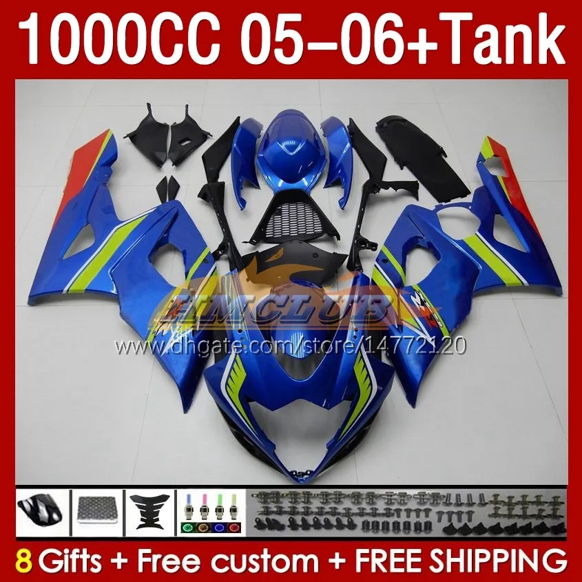 Injection Mold Fairings & Tank For SUZUKI GSXR 1000 CC K5 GSX-R1000 05-06 Bodywork 157No.119 GSXR-1000 GSXR1000 2005 2006 GSX R1000 1000CC 05 06 OEM Fairing blue factory