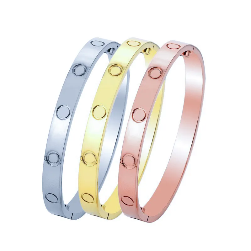 Pulseira de grife masculina pulgle love parafuso pulseiras de luxo moda moda rosa prata plataforma 4 diamantes j￳ias casamento non manche
