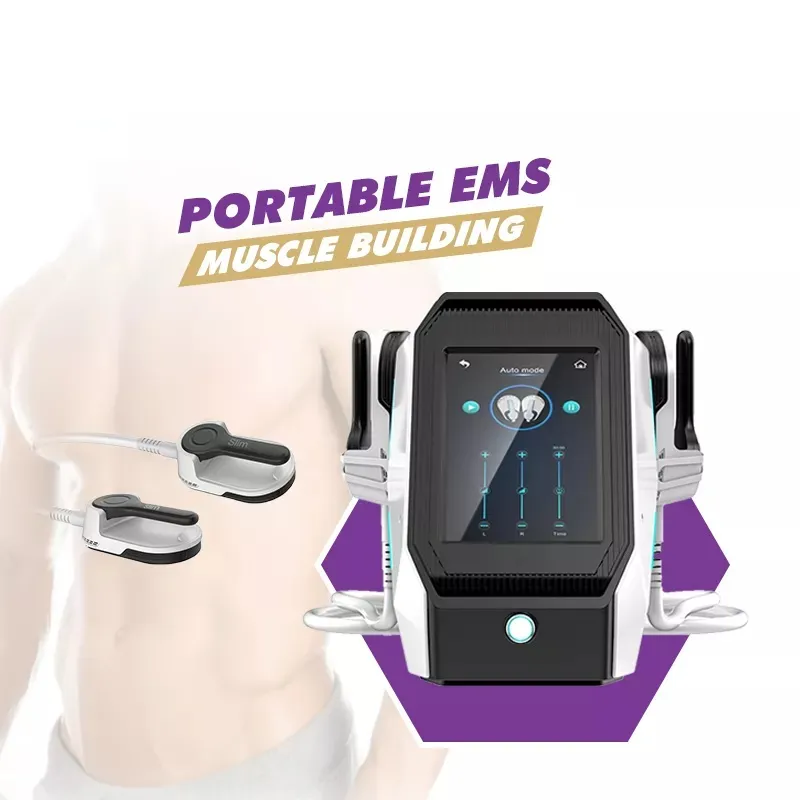 EMS esculpida no corpo Slim Muscle Stimulator RF Machine Emslim Slimming Beauty Equipment com 2 alças função de radiofrequência para queima de gordura e construção de músculos