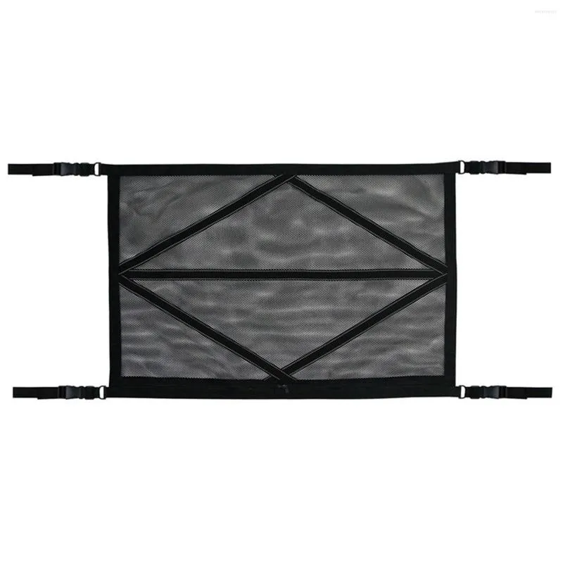 Автомобильный организатор потолочный сетка кармана, подвесная пряжка, пряжка, пакет с хранением, крыша, регулируемая ремешок, замыкание на молнии прямоугольника, груз