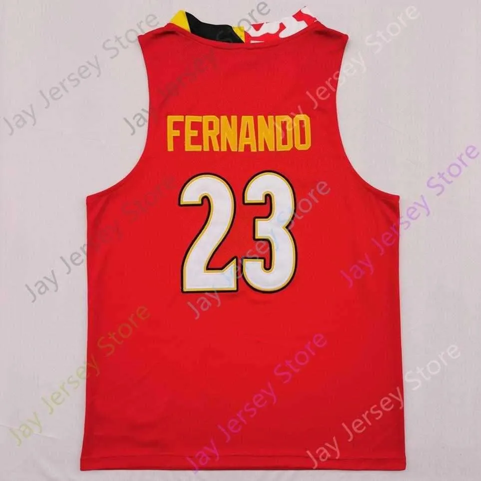 2020 New NCAA Maryland Terrapins Stats Jerseys 23 Fernando College Basketball Jersey Size Youth Adult All Stitched