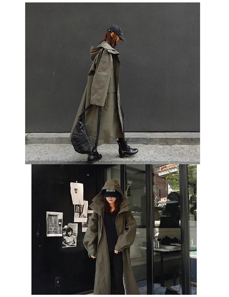 Stylish Rainproof Trench Coat: Womens Spring Autumn Longline