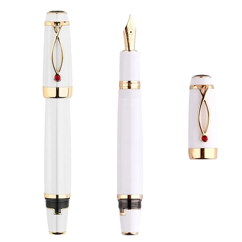 Fountain Pens Majohn X1 Geri Çekilebilir Çeşme Kalem İnce Nib Kısa Reçine Kalemi Okul Ofis Hediyeleri Arkadaş İçin Kalemler Rose White 220923