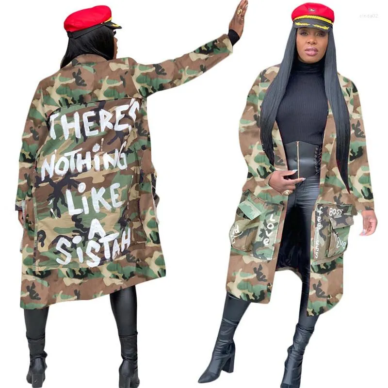 Army print coat womens hot sale