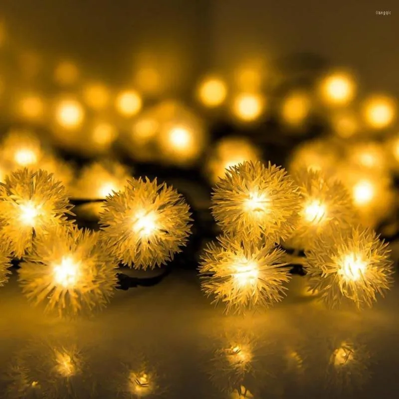 Saiten 7m 30 LEDs Solarenergie Flakes Urlaub Schneeball LED Sade Lichter Weihnachtsfest dekorative Licht Vacaciones Luces Luces