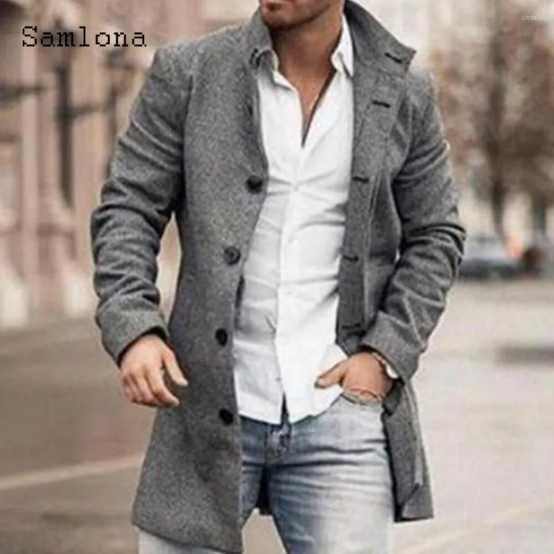 Abrigos De Mezcla De Lana De Un Solo Pecho Para Hombre Chaqueta Retro Con Cuello De Solapa De Otono Tops Largos Prendas De Vestir Exteriores Abrigo De Moda Sexy De 29 24 DHgate