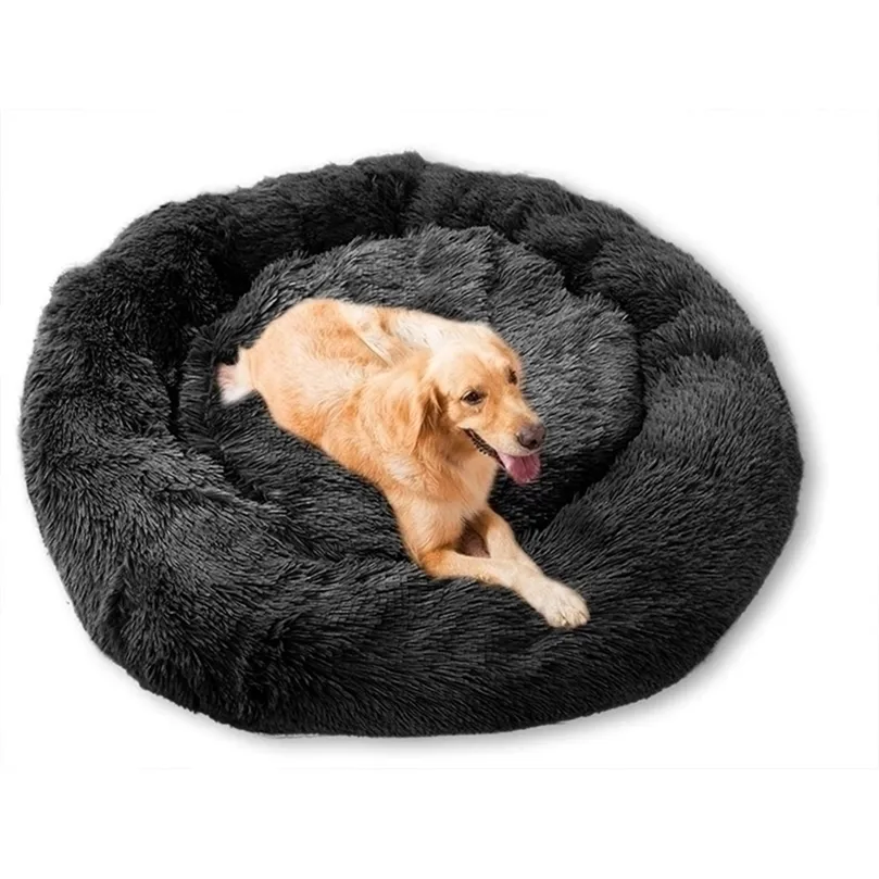 kennels pens Pet Bed for Dog Large Round Kennel Breathable Solid Houses s Cat Beds Plush Donut Sleeping Bag AntiSlip 220922