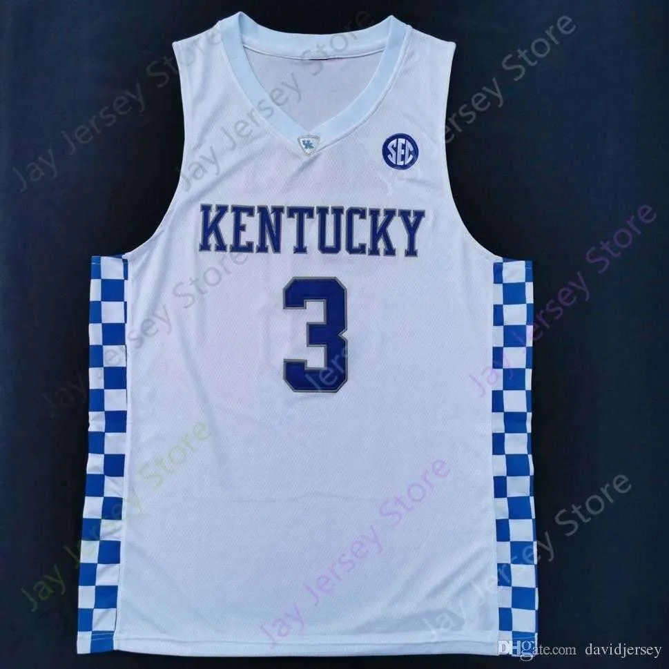 Custom Kentucky Basketball Jersey NCAA College Tyrese Maxey Immanuel Quickley Hagans Fox Gilgeous-Alexander Towns Wall Davis Rondo Murray