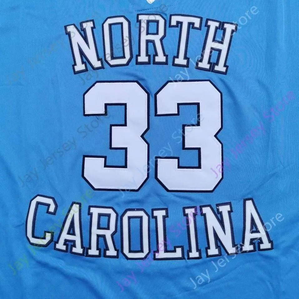 2020 New NCAA North Carolina Tar Heels Jerseys 33 Jamison College Basketball Jersey Blue Size Youth Adult