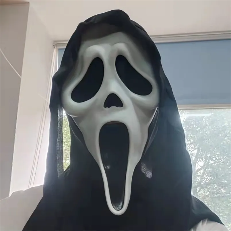 Party Masks Ghost Face Scream Movie Horror Mask Halloween Killer Cosplay Adult Costume Accessories Props 220922