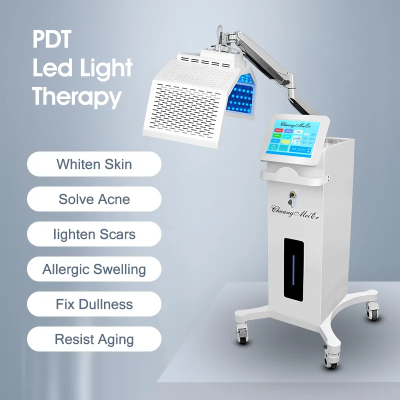 전문 피부 관리 LED PDT 조명 7 컬러 광자 요법 기계 PDT LED 빨간색 적외선 안면 치료 분광계 기계